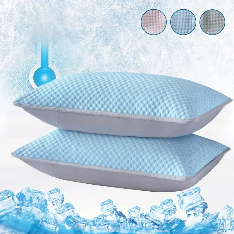 Summer Cooling Pillowcase Solid Color Ice Bean Bean Pillowcase Cool Feeling Air Conditioning Cover Washable (No Pillow) 48X74Cm